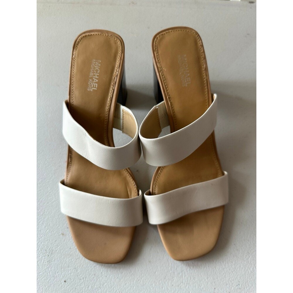 NWOT Michael Kors MK Women's Glenda Double Leather Straps Slide Mule Sandals 9M - Picture 2 of 8